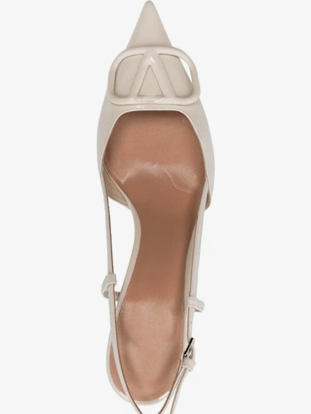 Pointed Slingback Pumps in Ivory